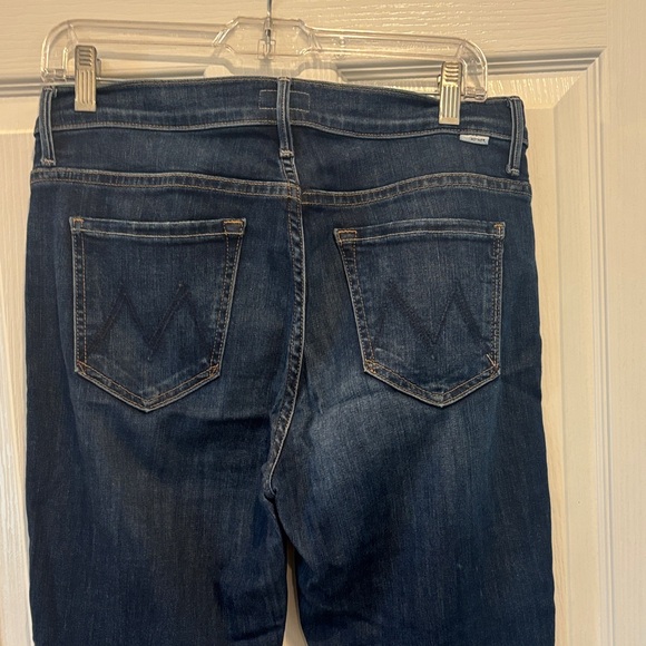 MOTHER Weekender Fray Blue Flare Jeans - Picture 3 of 5